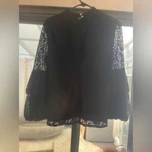 Black lace long sleeve top size Small